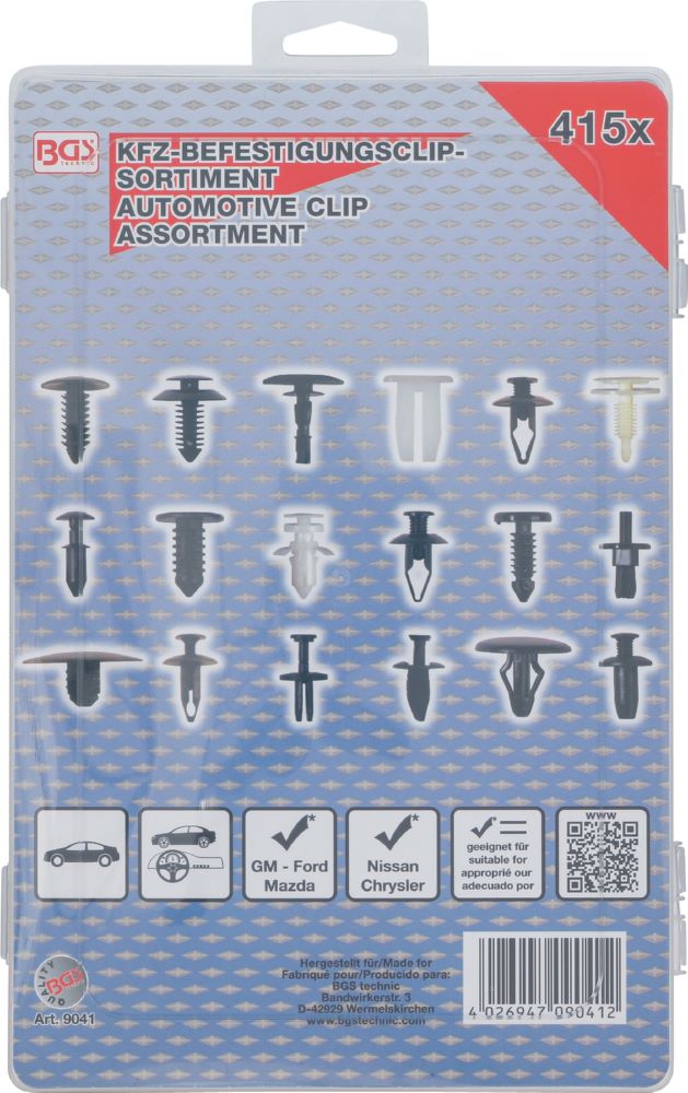 Produktbild Kfz Befestigungsclip Sortiment für Ford, Mazda, GM, Chrylser, Nissan 415 teilig bild 6