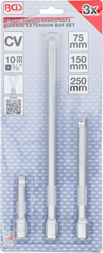 Produktbild Kippverlängerungs Satz 10 mm 3/8 Zoll 75 / 150 / 250 mm 3 teilig bild 4
