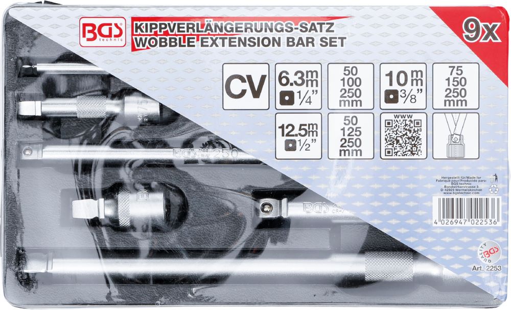 Produktbild Kippverlängerungs Satz 6,3 mm ,10 mm,12,5 mm 9 teilig bild 2