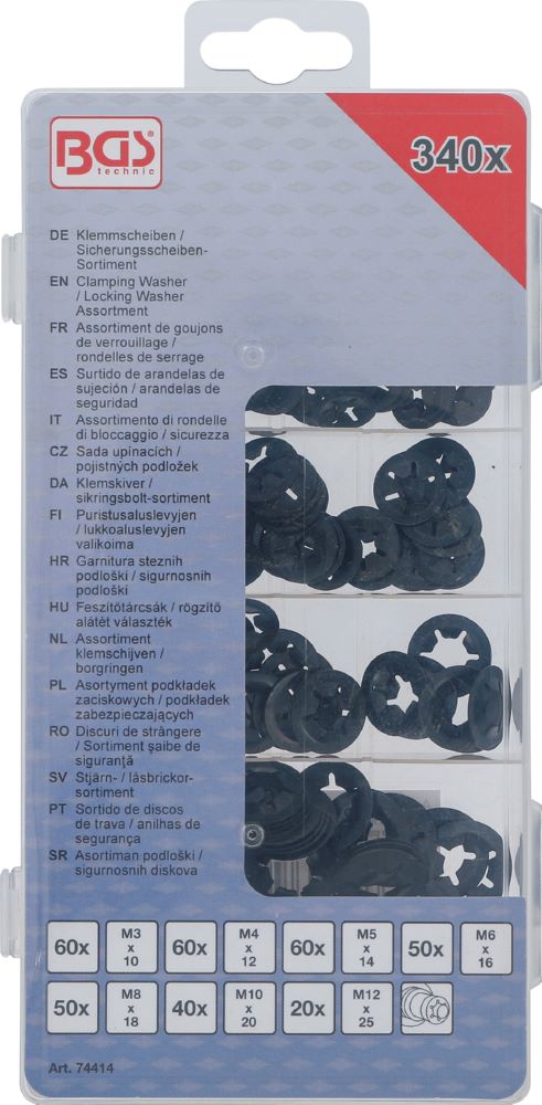 Produktbild BGS Klemmscheiben Sicherungsscheiben Sortiment M3 - M12 340 teilig bild 4
