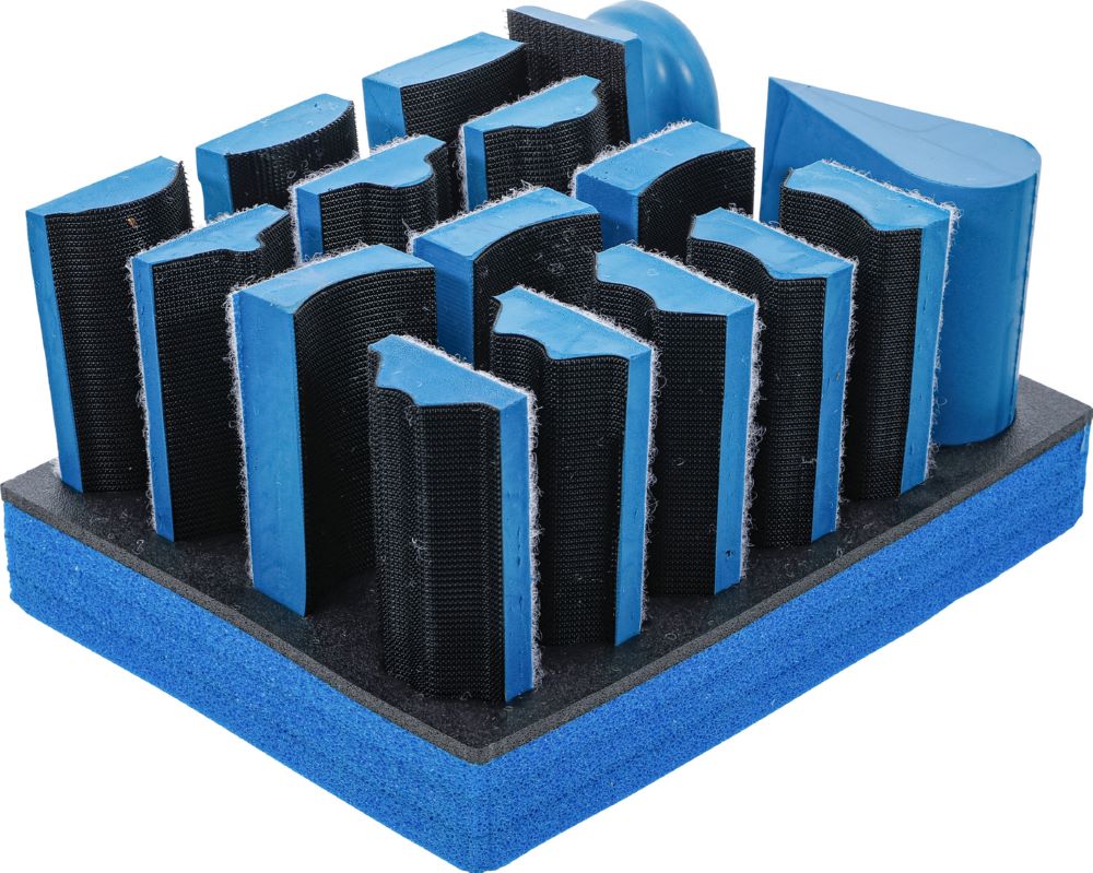 Produktbild BGS Klett Schleifblock Satz 16 teilig