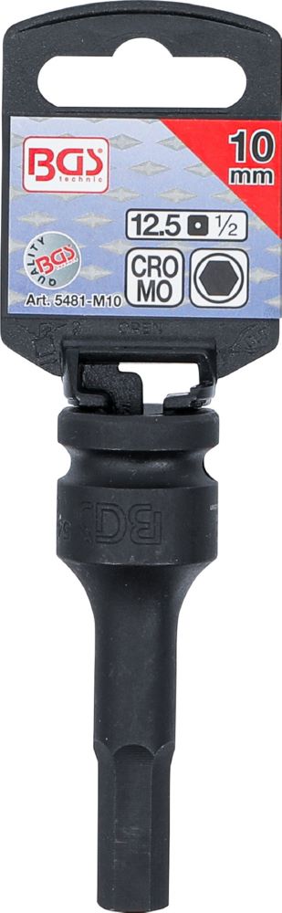 Produktbild Kraft Bit Innensechskant 10mm Einsatz Länge 75 mm Antrieb Innenvierkant 12,5 mm  bild 2