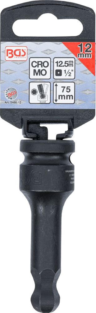 Produktbild Kraft Bit Innensechskant 12mm Einsatz Länge 75 mm Antrieb Innenvierkant 12,5 mm  bild 2