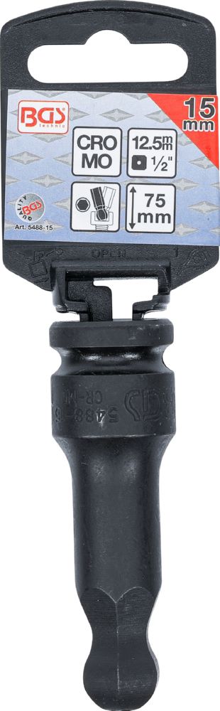 Produktbild Kraft Bit Innensechskant 15mm Einsatz Länge 75 mm Antrieb Innenvierkant 12,5 mm  bild 2