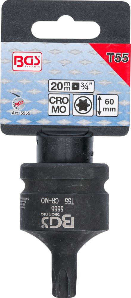 Produktbild Kraft Bit T55 Einsatz Länge 60 mm Antrieb Innenvierkant 20 mm 3/4 Zoll  bild 2