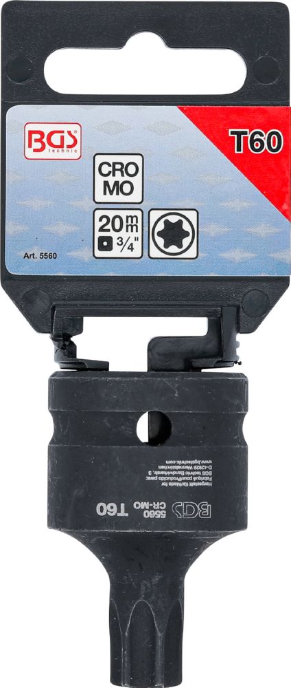 Produktbild Kraft Bit T60 Einsatz Länge 60 mm Antrieb Innenvierkant 20 mm 3/4 Zoll  bild 3