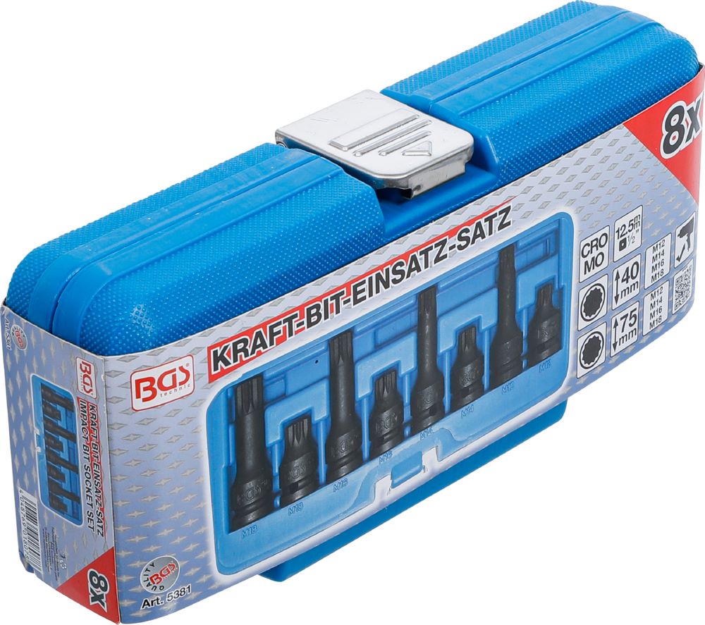 Produktbild Kraft Bit Einsatz Satz Innenvielzahn 8 teilig Antrieb Innenvierkant 12,5 mm bild 6