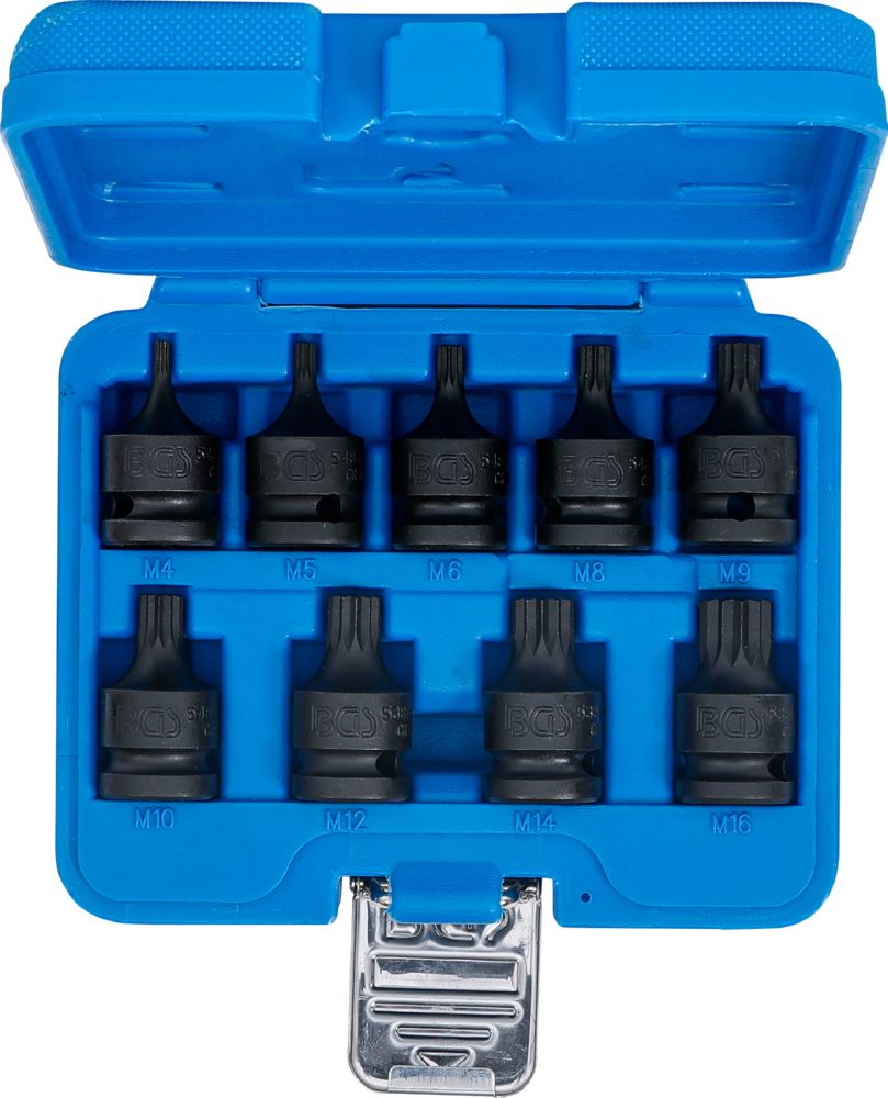 Produktbild Kraft Bit Einsatz Satz Innenvielzahn 9 teilig Antrieb Innenvierkant 12,5 mm bild 5