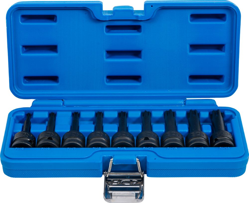 Produktbild BGS Kraft Bit Einsatz Satz Antrieb Innenvierkant 12,5 mm Keil Profil 9 teilig