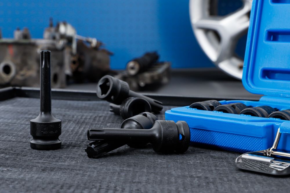 Produktbild Kraft Bit Einsatz Satz Antrieb Innenvierkant 12,5 mm Keil Profil 9 teilig bild 2