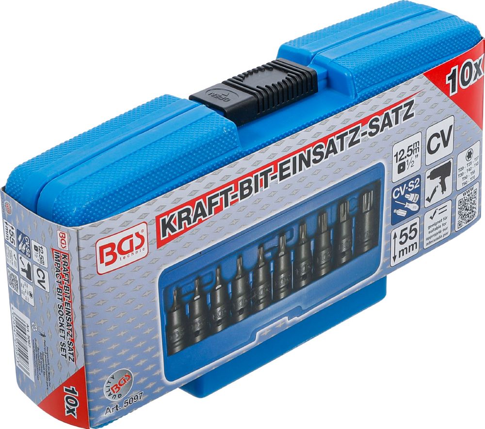 Produktbild BGS Kraft Bit T20-T70 Einsatz Satz Antrieb Innenvierkant 12,5 mm 1/2 Zoll 10 teilig bild 6