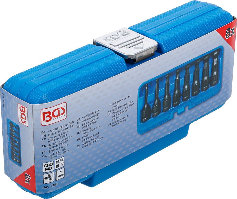 Produktbild Kraft Bit Einsatz Satz 8 teilig Länge 75 mm Antrieb Innenvierkant 12,5 mm bild 7