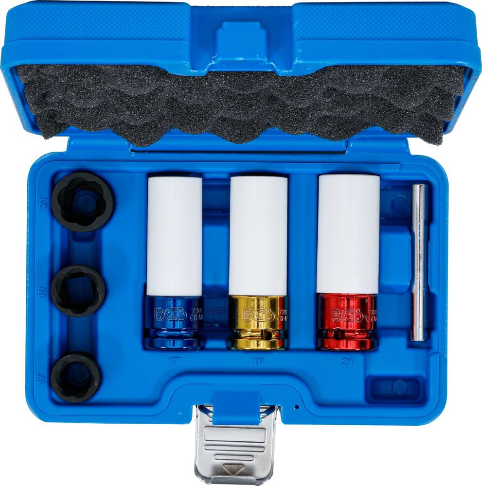 Produktbild Kraft Schoneinsatz und Spiral Profil Steckschlüssel Satz 7 teilig bild 5