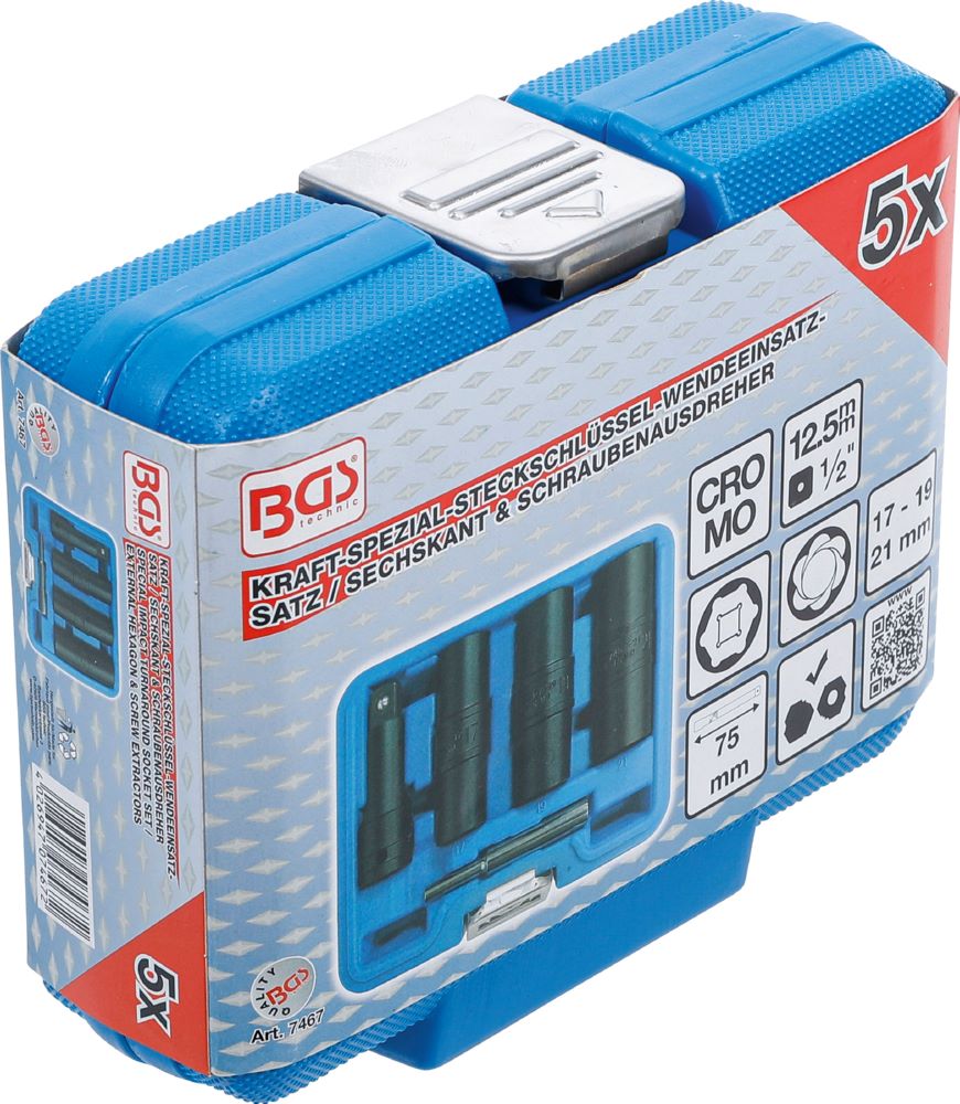 Produktbild Kraft Spezial Steckschlüssel Wendeeinssatz Satz 3 teilig bild 8