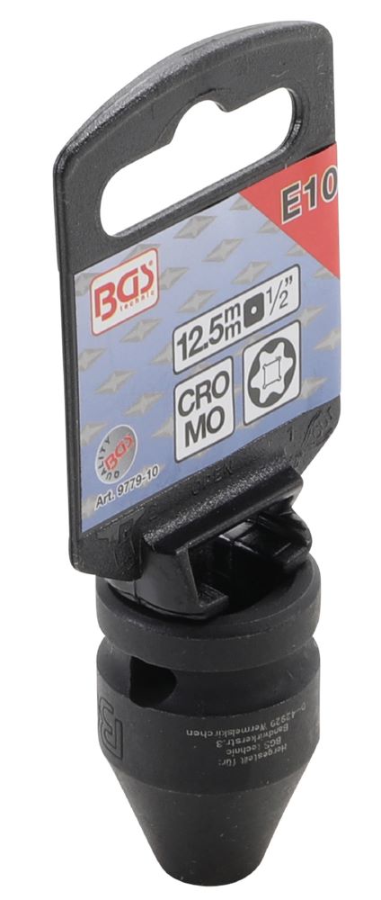 Produktbild BGS Kraft Steckschlüssel E10 Einsatz E-Profil Antrieb Innenvierkant 12,5 mm 1/2 Zoll bild 2