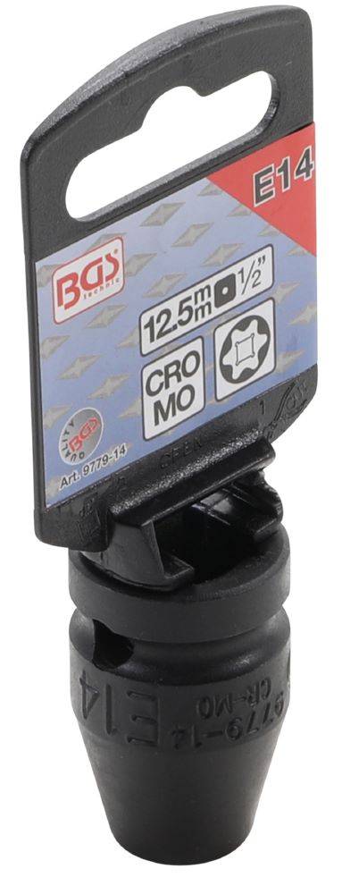 Produktbild BGS Kraft Steckschlüssel E14 Einsatz E-Profil Antrieb Innenvierkant 12,5 mm 1/2 Zoll bild 2