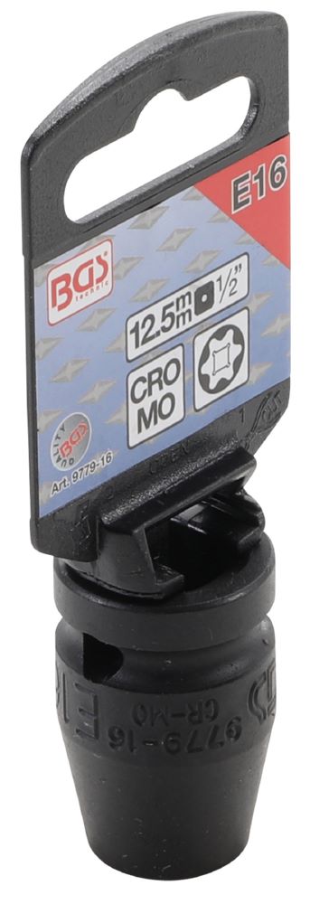 Produktbild BGS Kraft Steckschlüssel E16 Einsatz E-Profil Antrieb Innenvierkant 12,5 mm 1/2 Zoll bild 2