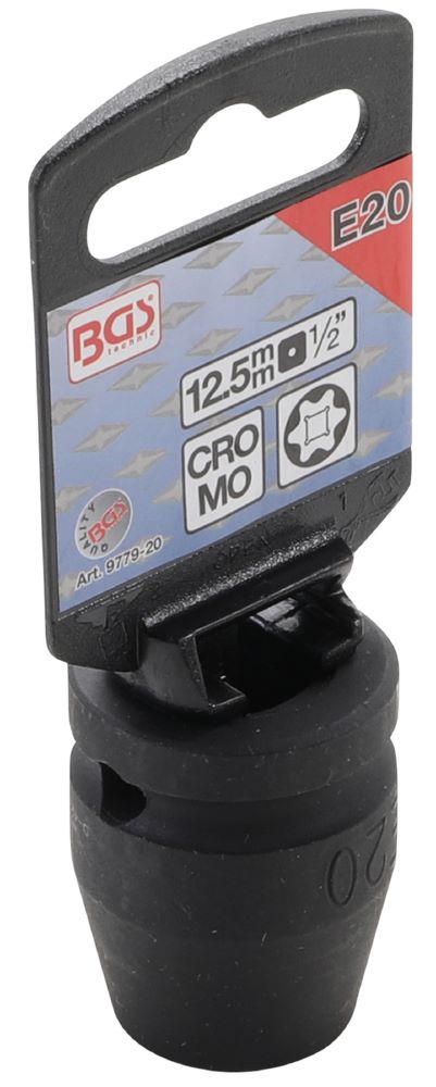 Produktbild BGS Kraft Steckschlüssel E20 Einsatz E-Profil Antrieb Innenvierkant 12,5 mm 1/2 Zoll bild 2