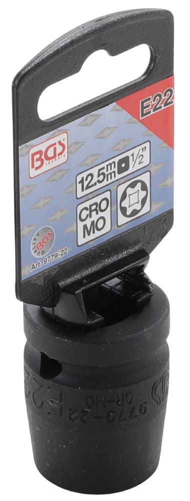 Produktbild BGS Kraft Steckschlüssel E22 Einsatz E-Profil Antrieb Innenvierkant 12,5 mm 1/2 Zoll bild 2