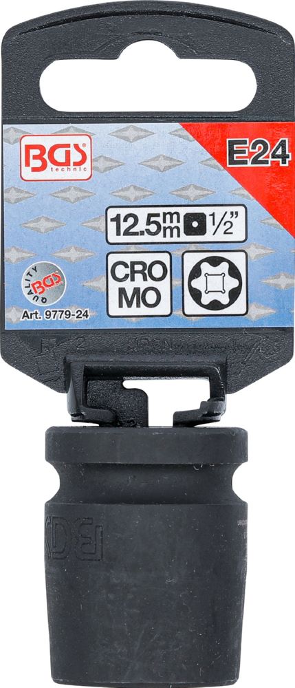 Produktbild BGS Kraft Steckschlüssel E24 Einsatz E-Profil Antrieb Innenvierkant 12,5 mm 1/2 Zoll bild 3
