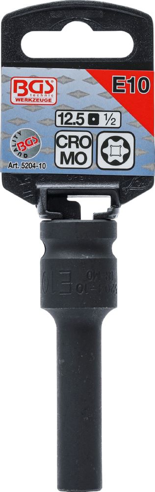 Produktbild BGS Kraft Steckschlüssel E10 Einsatz E-Profil tief Innenvierkant 12,5 mm 1/2 Zoll bild 3
