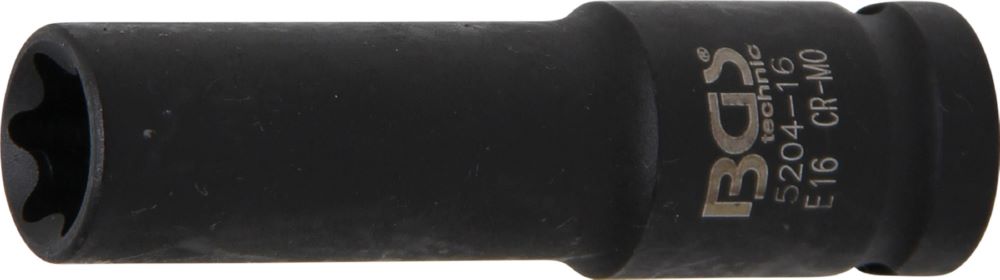 Produktbild BGS Kraft Steckschlüssel E16 Einsatz E-Profil tief Innenvierkant 12,5 mm 1/2 Zoll