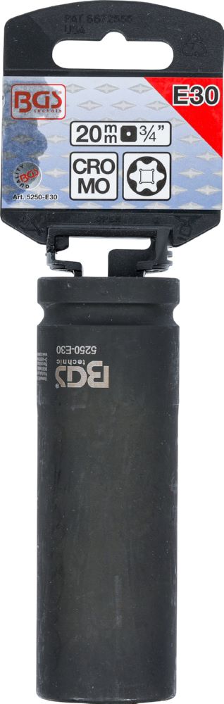 Produktbild BGS Kraft Steckschlüssel E30 Einsatz E-Profil tief Antrieb Innenvierkant 20 mm bild 4