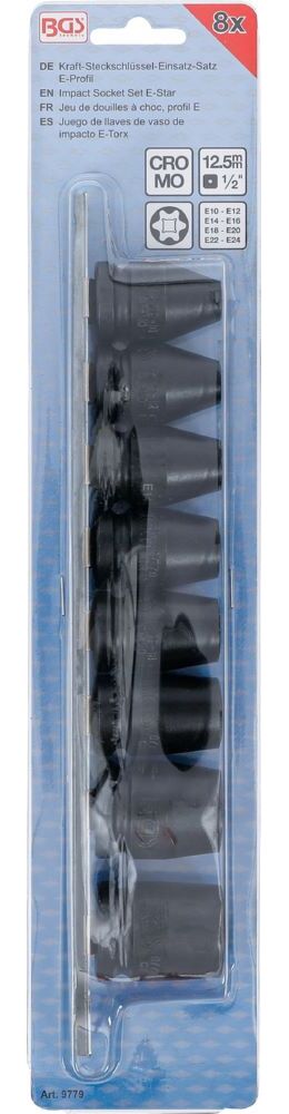 Produktbild Kraft Steckschlüssel Einsatz Satz E-Profil Innenvierkant 1/2 Zoll E10-E24 bild 4