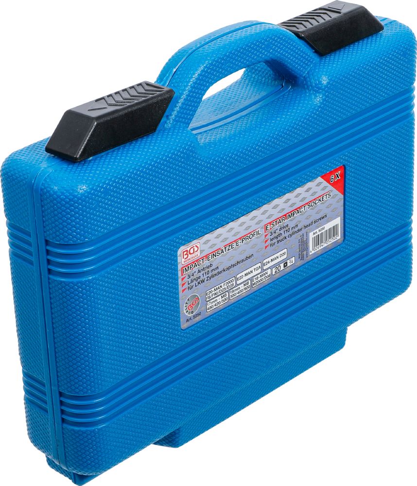 Produktbild Kraft Steckschlüssel Einsatz Satz E-Profil Zwölfkant 3/4 Zoll 6 teilig bild 5