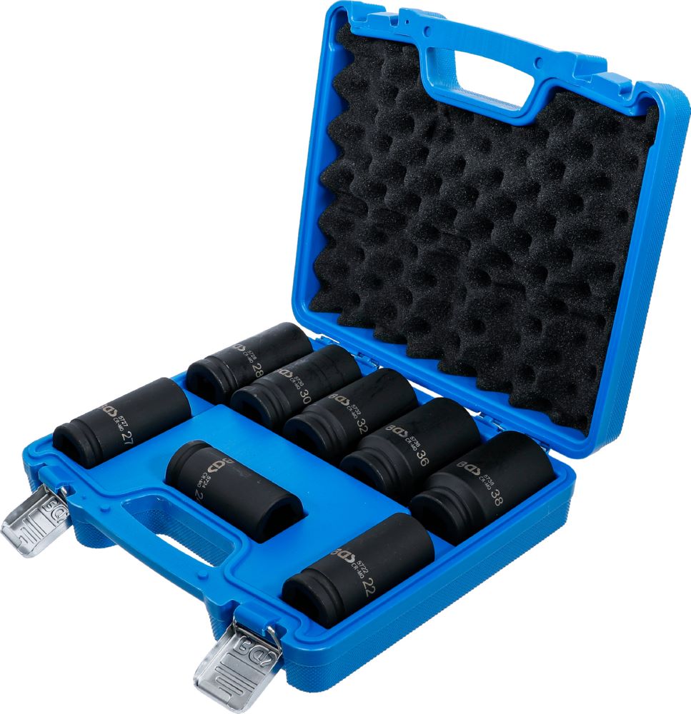 Produktbild Kraft Steckschlüssel Einsatz Satz extra tief Innenvierkant 3/4 Zoll 22-38 mm bild 3