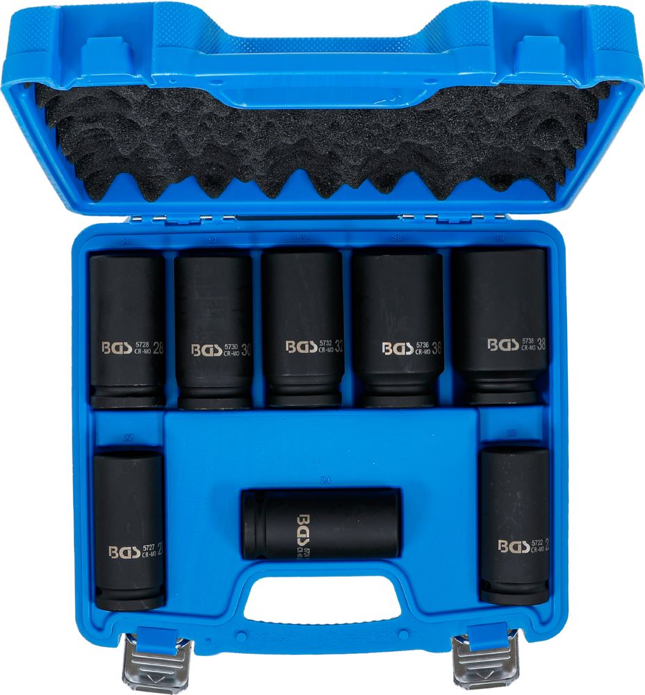 Produktbild Kraft Steckschlüssel Einsatz Satz extra tief Innenvierkant 3/4 Zoll 22-38 mm bild 4