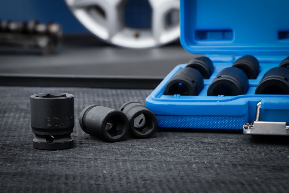 Produktbild Kraft Steckschlüssel Einsatz Satz Sechskant Innenvierkant 1/2 Zoll 10 teilig bild 2