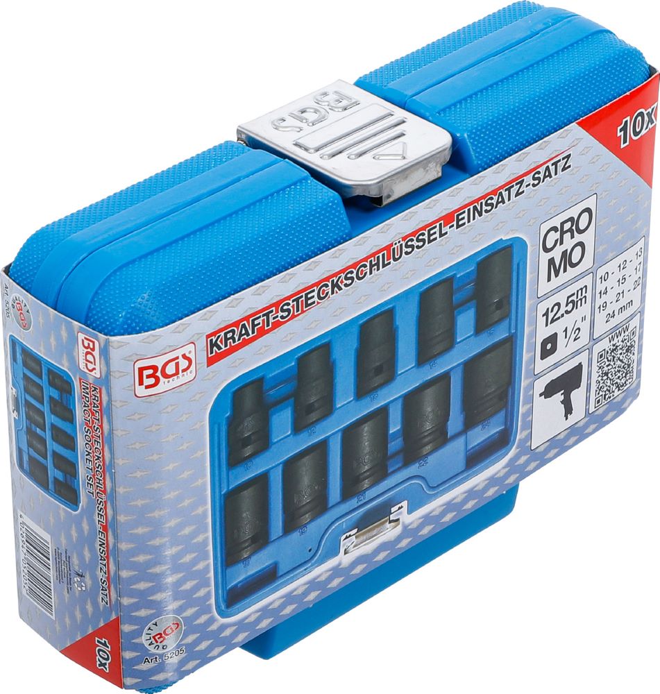 Produktbild Kraft Steckschlüssel Einsatz Satz Sechskant Innenvierkant 1/2 Zoll 10 teilig bild 7