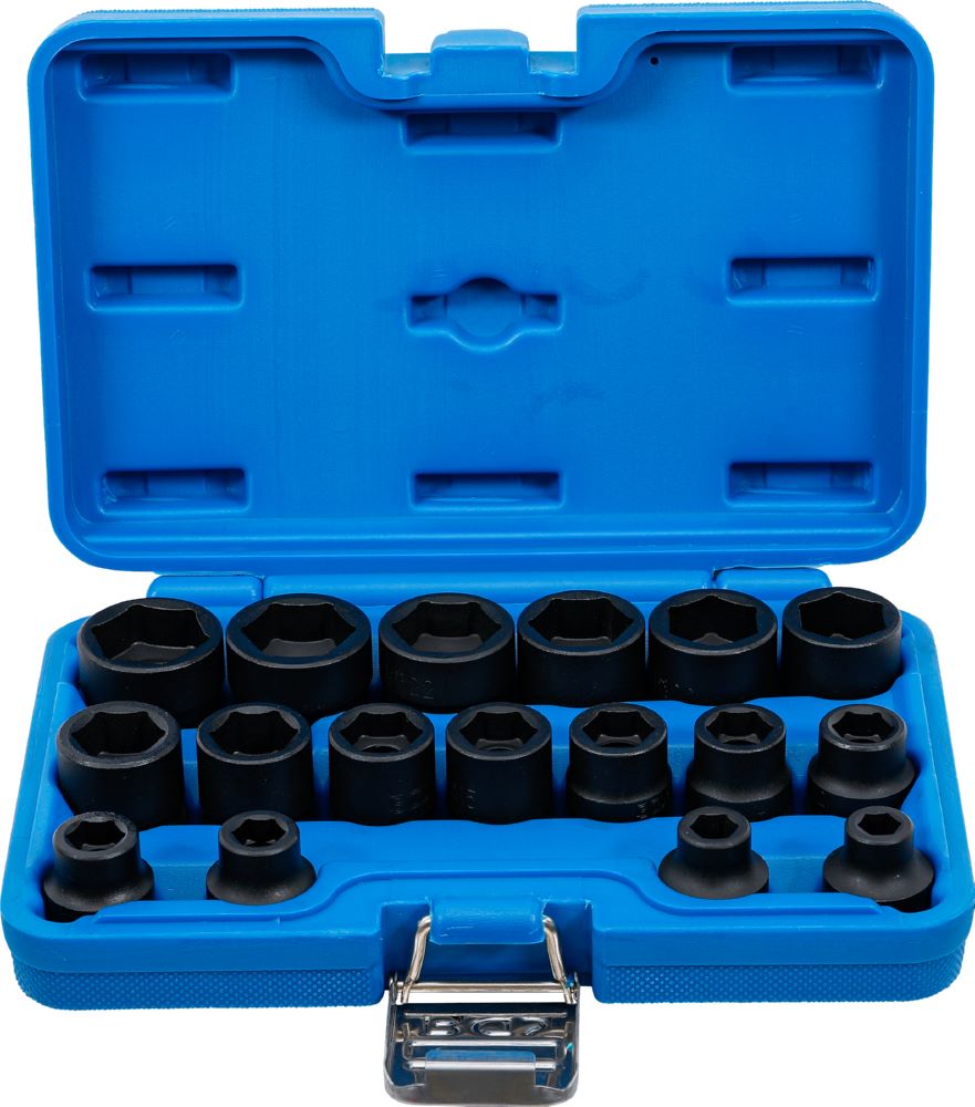 Produktbild BGS Kraft Steckschlüssel Einsatz Satz Sechskant extra flach 17 teilig 1/2 Zoll