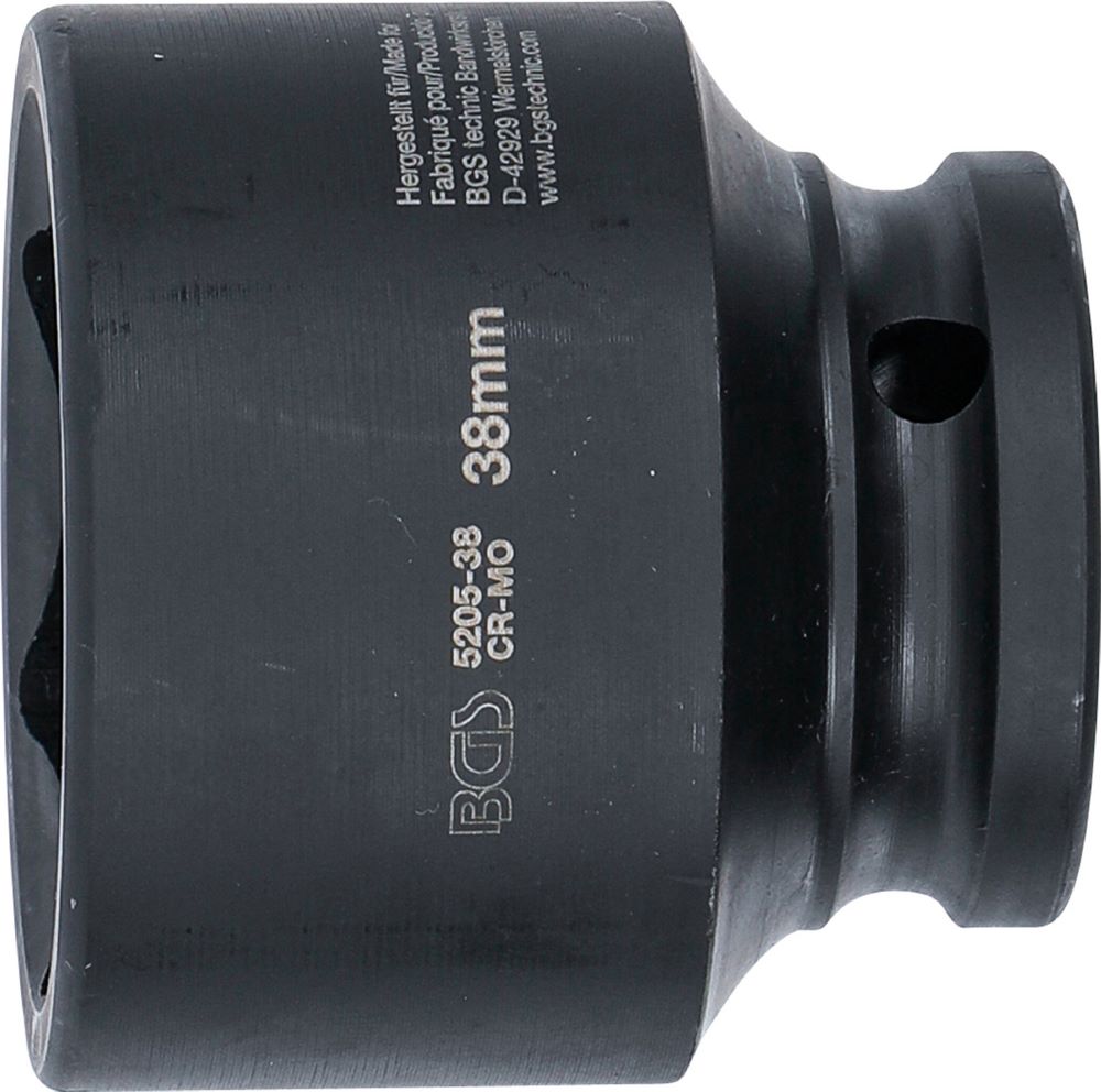 Produktbild BGS Kraft Steckschlüssel 38 mm Einsatz Sechskant Antrieb Innenvierkant 12,5 1/2 Zoll bild 3