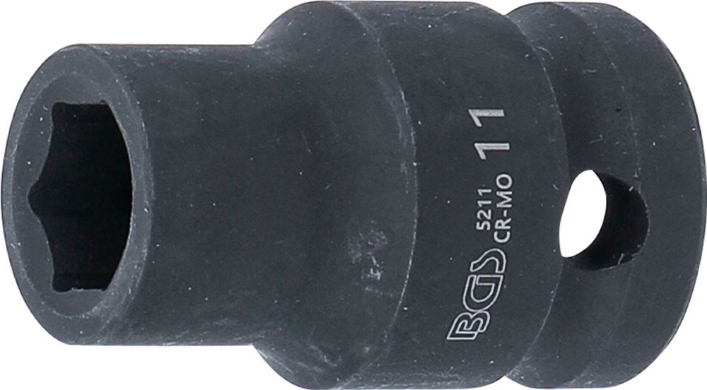 Produktbild BGS Kraft Steckschlüssel 11 mm Einsatz Sechskant Antrieb Innenvierkant 12,5 mm