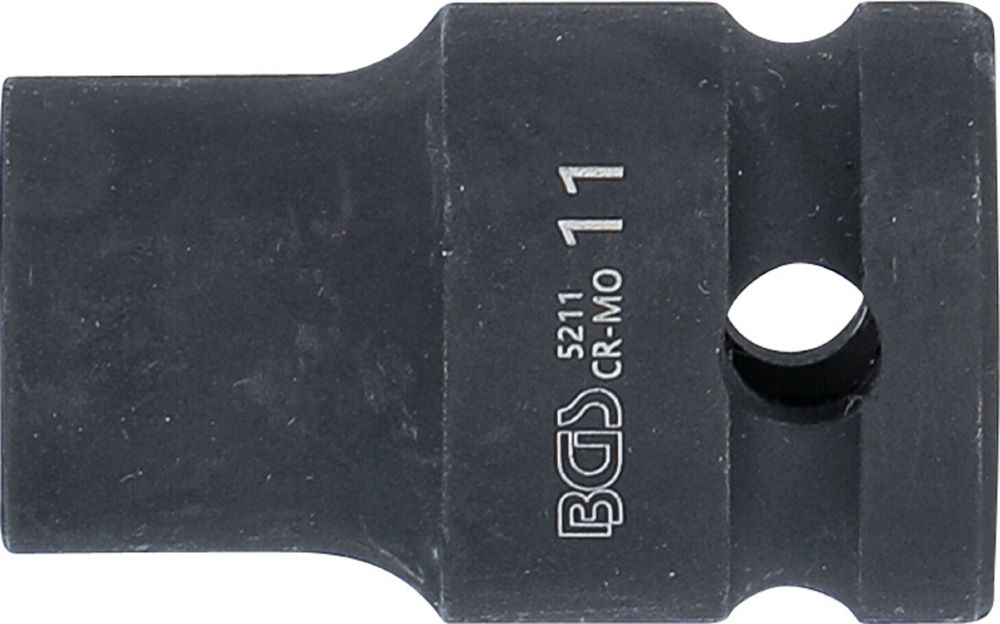 Produktbild BGS Kraft Steckschlüssel 11 mm Einsatz Sechskant Antrieb Innenvierkant 12,5 mm bild 3