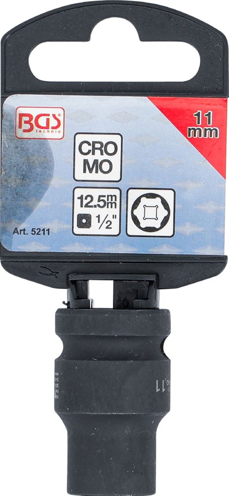Produktbild BGS Kraft Steckschlüssel 11 mm Einsatz Sechskant Antrieb Innenvierkant 12,5 mm bild 4