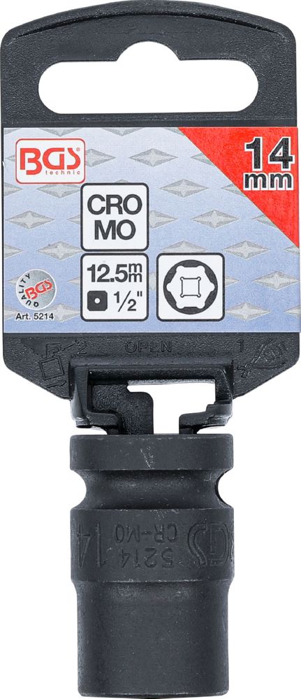 Produktbild BGS Kraft Steckschlüssel 14 mm Einsatz Sechskant Antrieb Innenvierkant 12,5 mm bild 3