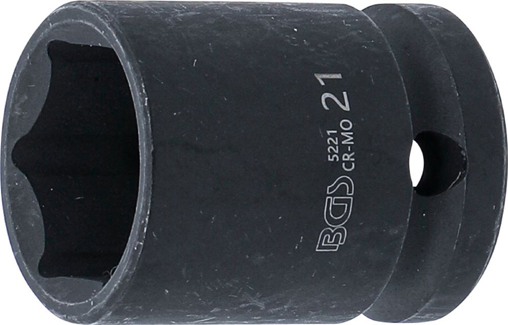 Produktbild BGS Kraft Steckschlüssel 21 mm Einsatz Sechskant Antrieb Innenvierkant 12,5 mm