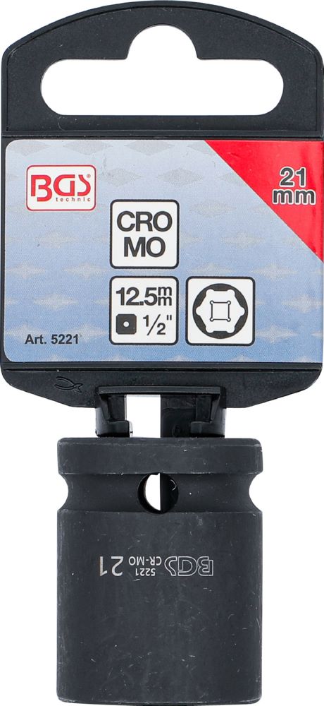 Produktbild BGS Kraft Steckschlüssel 21 mm Einsatz Sechskant Antrieb Innenvierkant 12,5 mm bild 4