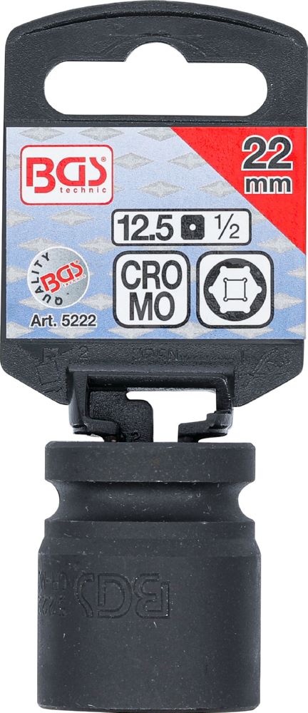 Produktbild BGS Kraft Steckschlüssel 22 mm Einsatz Sechskant Antrieb Innenvierkant 12,5 mm bild 3