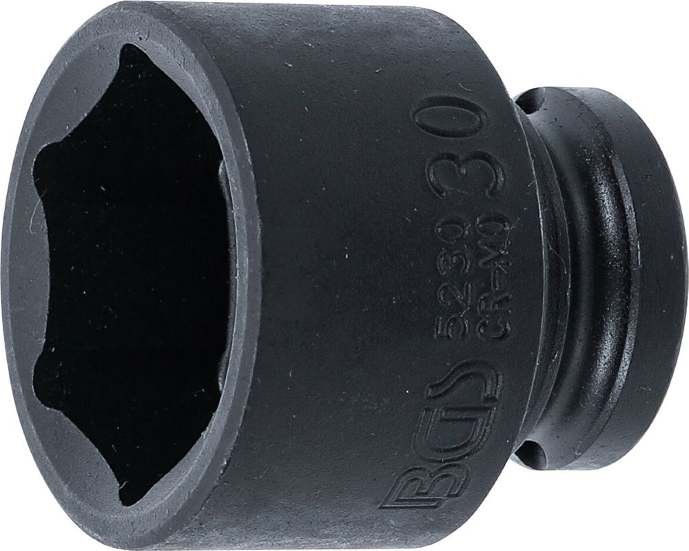 Produktbild BGS Kraft Steckschlüssel 30 mm Einsatz Sechskant Antrieb Innenvierkant 12,5 mm