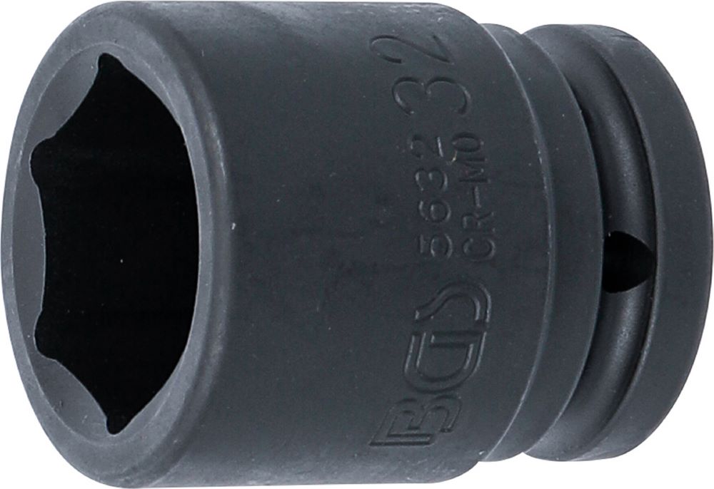 Produktbild BGS Kraft Steckschlüssel 32 mm Einsatz Sechskant Antrieb Innenvierkant 20 mm