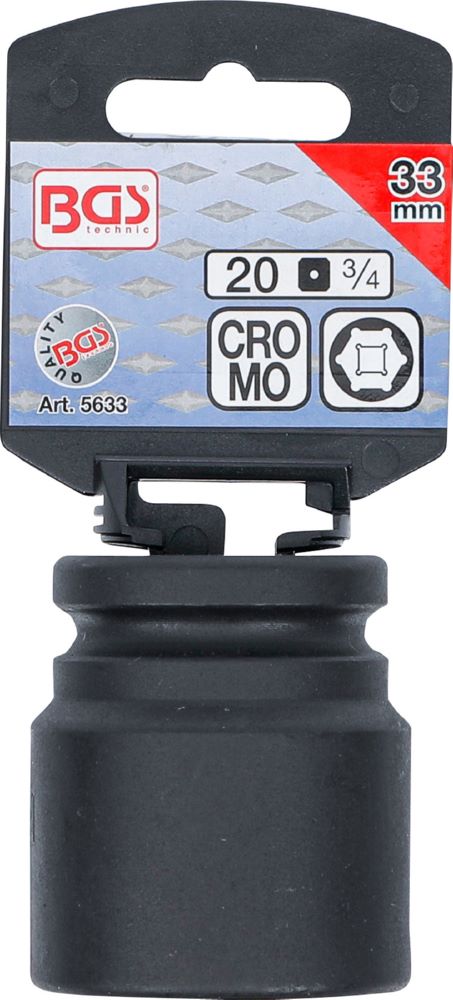 Produktbild BGS Kraft Steckschlüssel 33 mm Einsatz Sechskant Antrieb Innenvierkant 20 mm bild 3