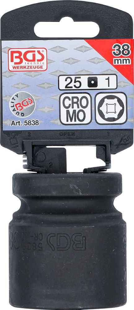 Produktbild BGS Kraft Steckschlüssel 38 mm Einsatz Sechskant Antrieb Innenvierkant 25 mm bild 3