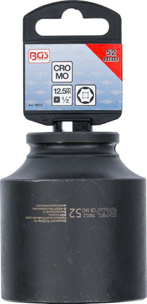 Produktbild BGS Kraft Steckschlüssel 52 mm Einsatz Sechskant Antrieb Innenvierkant 12,5 1/2 Zoll bild 4