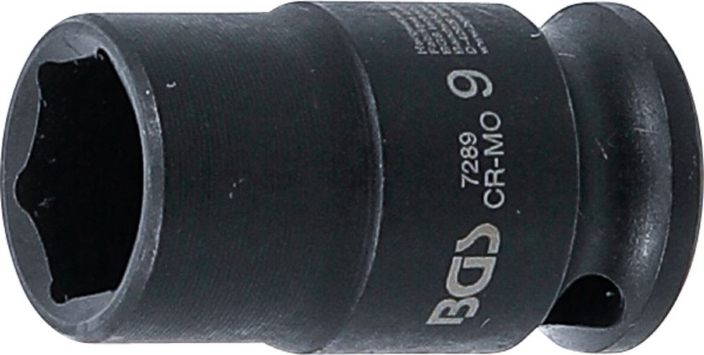 Produktbild BGS Kraft Steckschlüssel 9 mm Einsatz Sechskant Antrieb Innenvierkant 6,3 mm