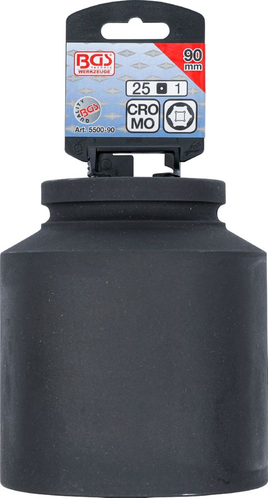 Produktbild Kraft Steckschlüssel 90 mm Einsatz Sechskant tief Antrieb Innenvierkant 25 mm bild 3