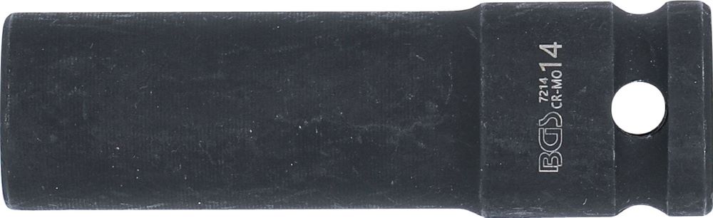 Produktbild BGS Kraft Steckschlüssel 14 mm Einsatz Sechskant tief Antrieb Innenvierkant 12,5 mm bild 3